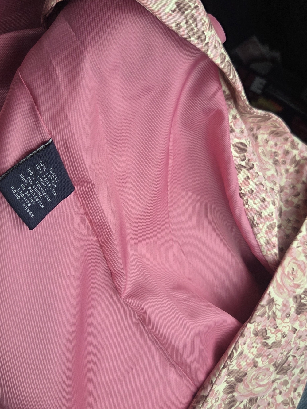 NWT Vintage London Fog Pink Rose Floral Trench Coat Small Classic Cottagecore - Picture 7 of 16